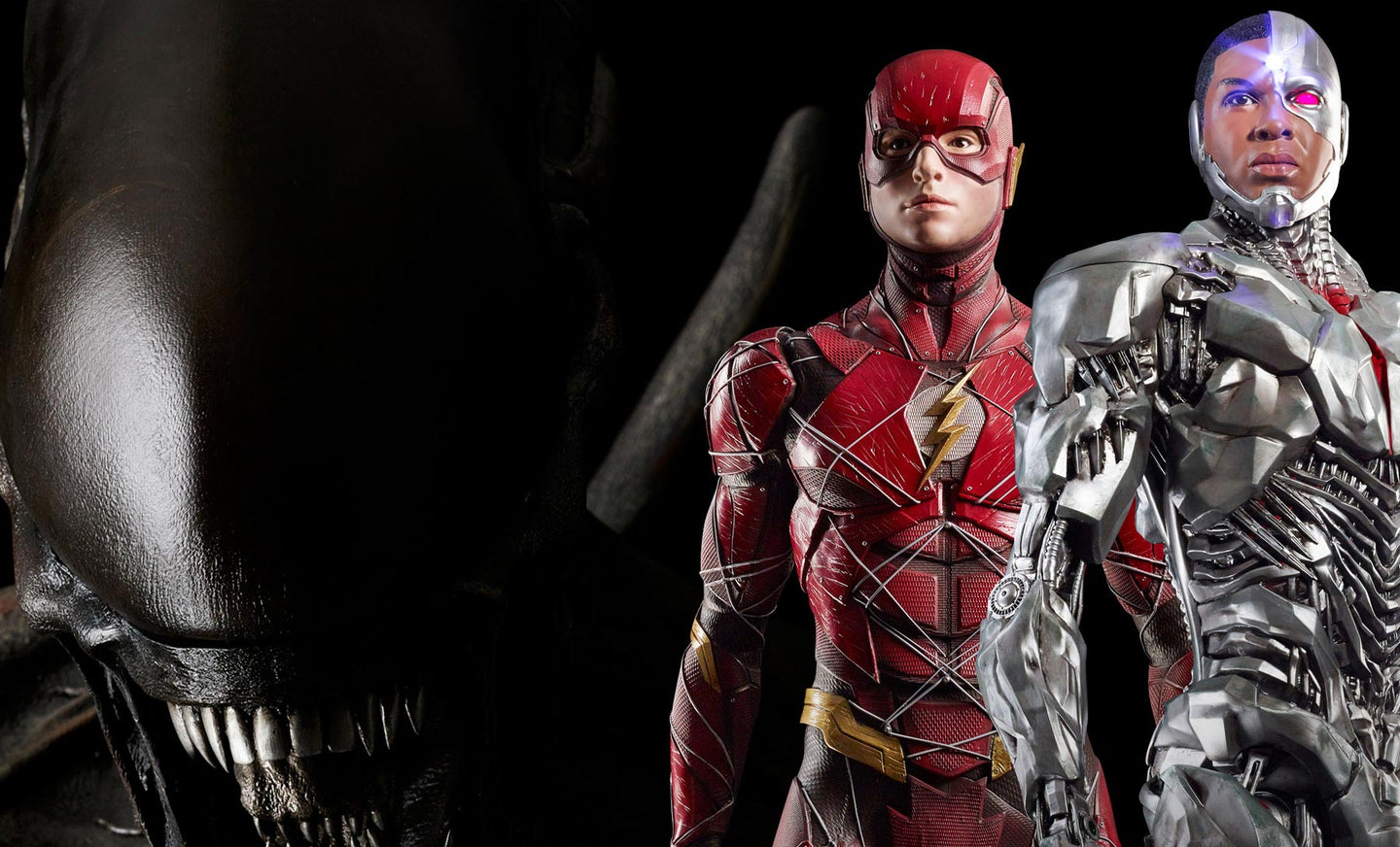 Lifesize Statues Justice League Flash und Cyborg