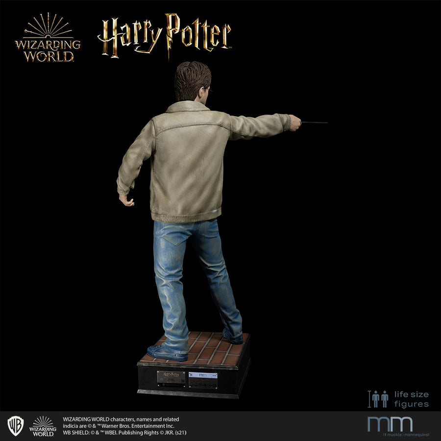 Rückansicht von Harry Potter mit brauner Cordjacke