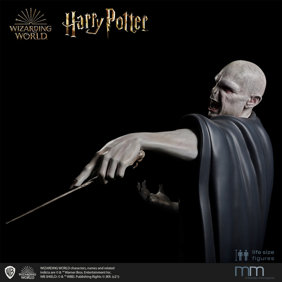 Voldemort life-size statue Close-up mit ausgestrecktem Arm